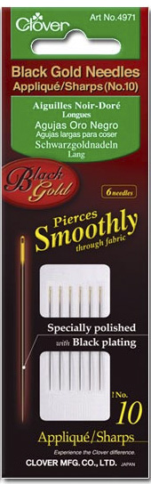 Black Gold Needles Applique/Sharp No. 10